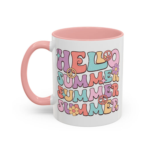 Groovy Summer Collection: "Hello Summer" right handed 110z 2 tone Mug