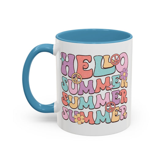 Groovy Summer Collection: "Hello Summer" right handed 110z 2 tone Mug