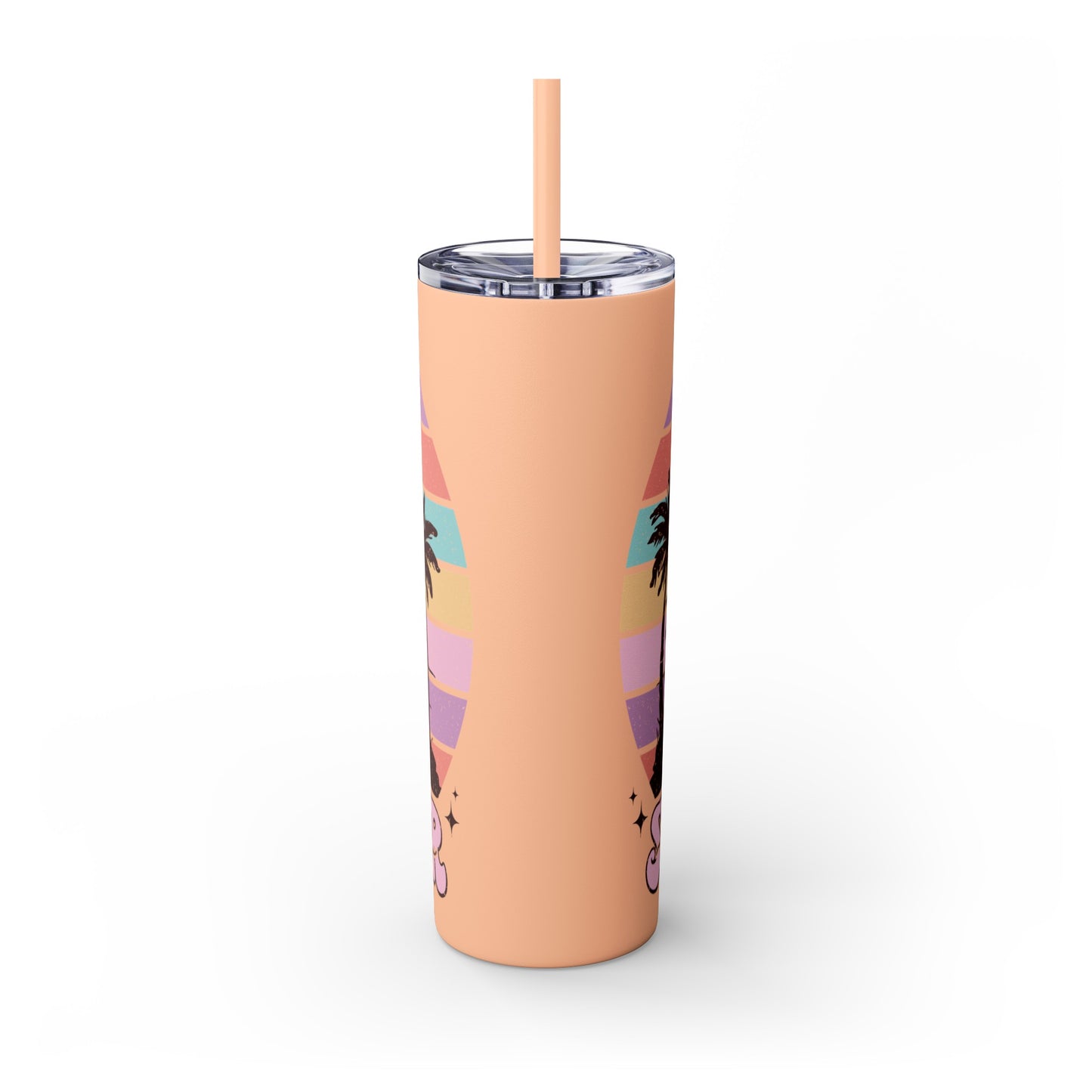 "Summer Vibes " Skinny Tumbler with Straw, 20oz