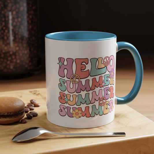 Groovy Summer Collection: "Hello Summer " left handed 110z 2 tone Mug