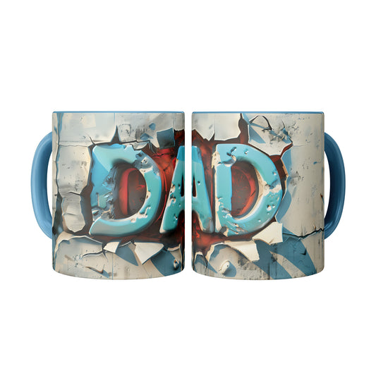 3D Dad Coffee Mug (blue Trim )