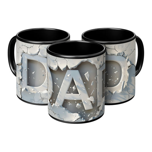 3D Coffee Dad Mug (black)