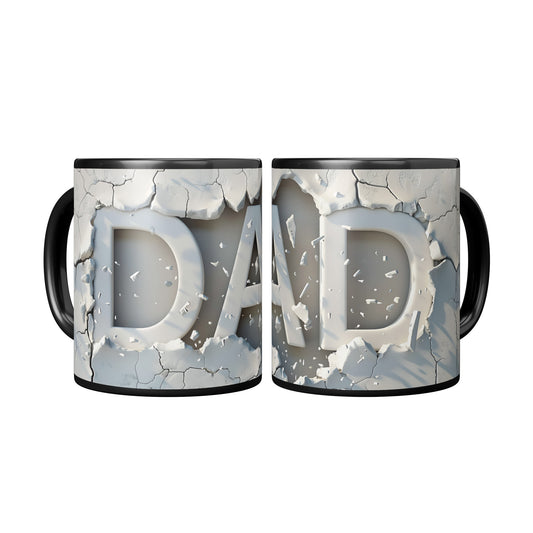 3D Coffee Dad Mug (black)