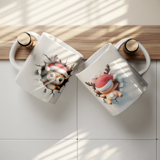 Reindeer 3D Christmas Mug
