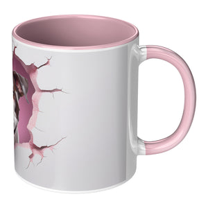 Valentine Dog 3D Wall Pink Accent Mug, 11oz (Boxer)