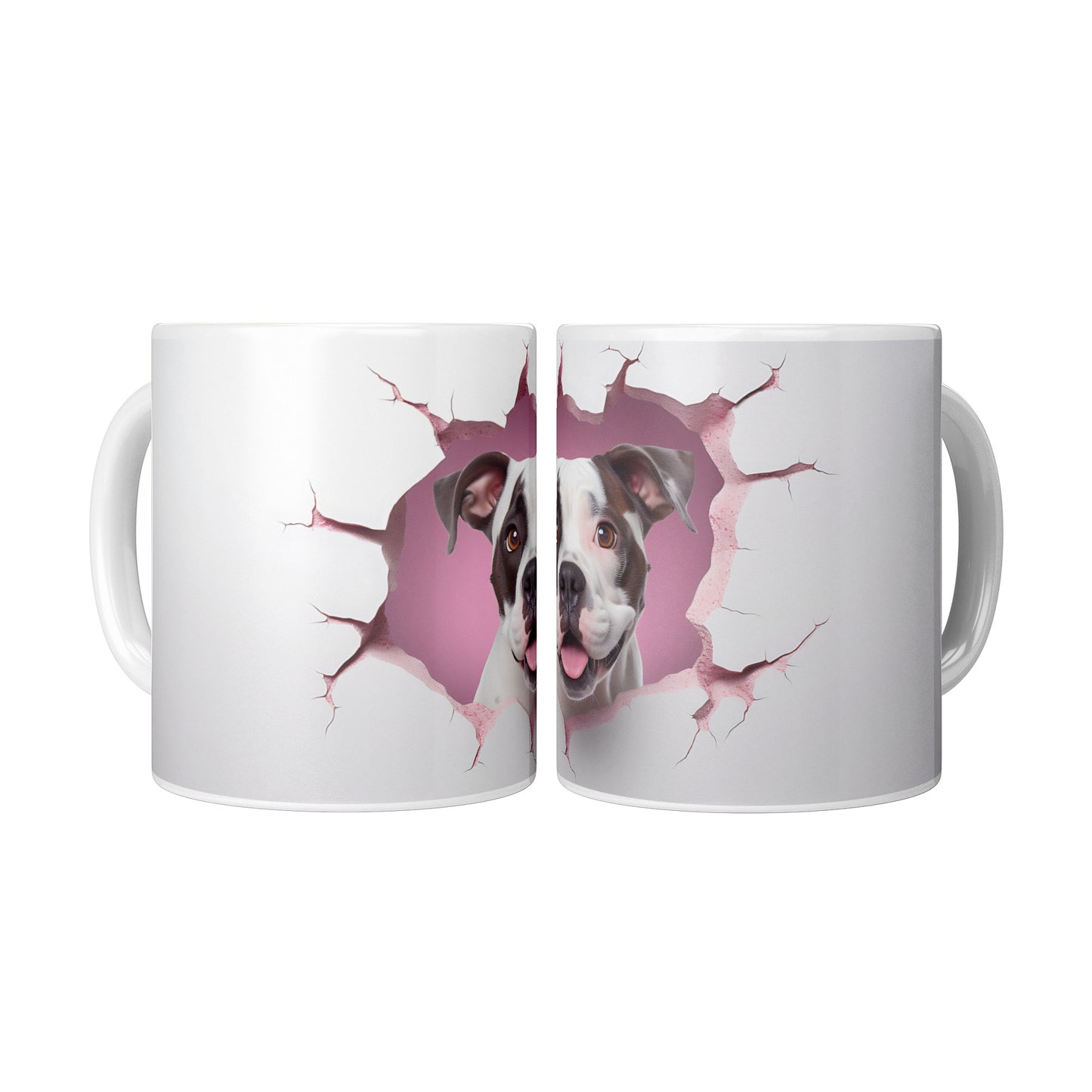 Valentine Dog 3D Wall Ceramic Mug, 11oz (Boxer)