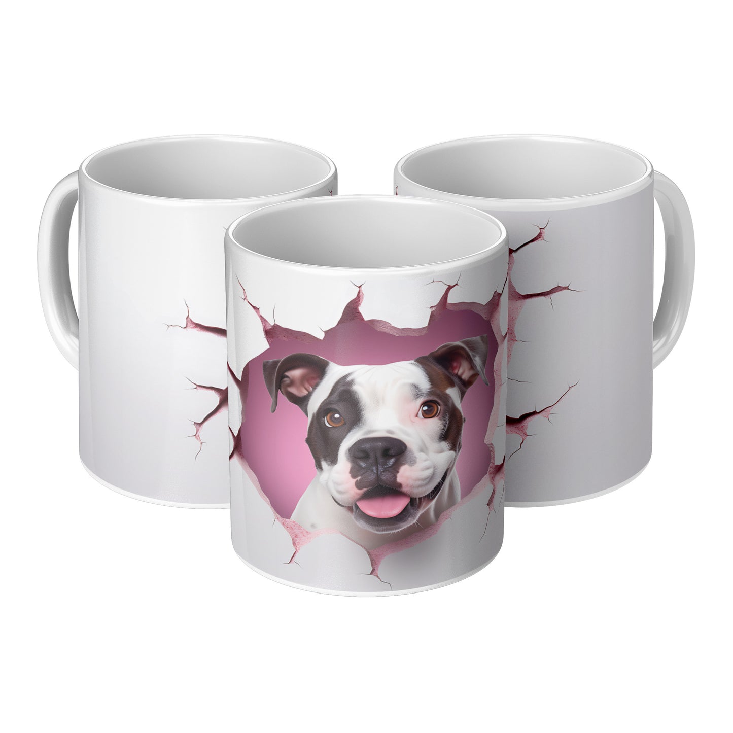 Valentine Dog 3D Wall Ceramic Mug, 11oz (Boxer)