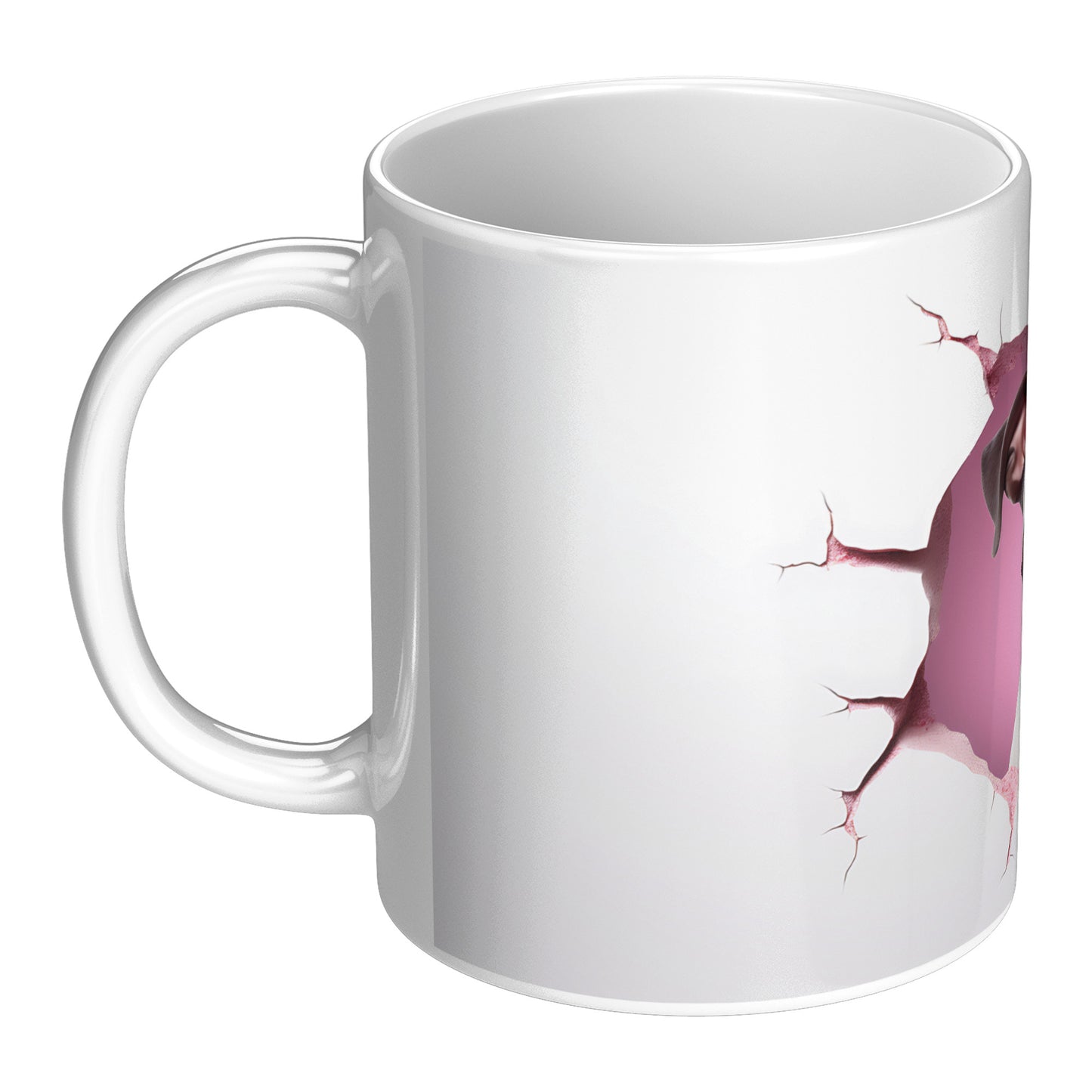 Valentine Dog 3D Wall Ceramic Mug, 11oz (Boxer)