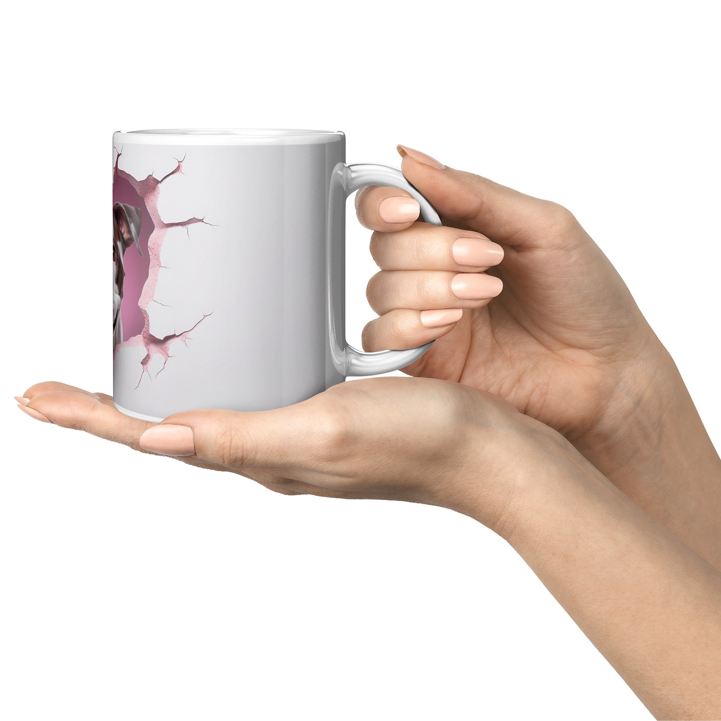 Valentine Dog 3D Wall Ceramic Mug, 11oz (Boxer)