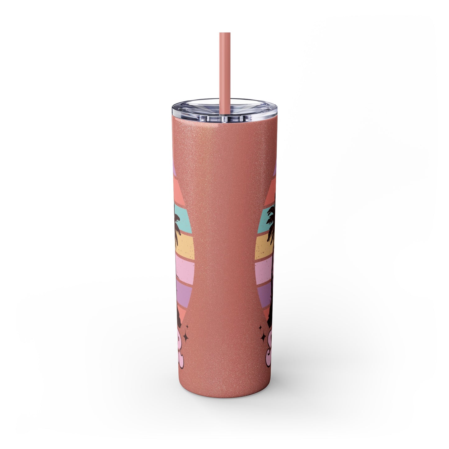 "Summer Vibes " Skinny Tumbler with Straw, 20oz