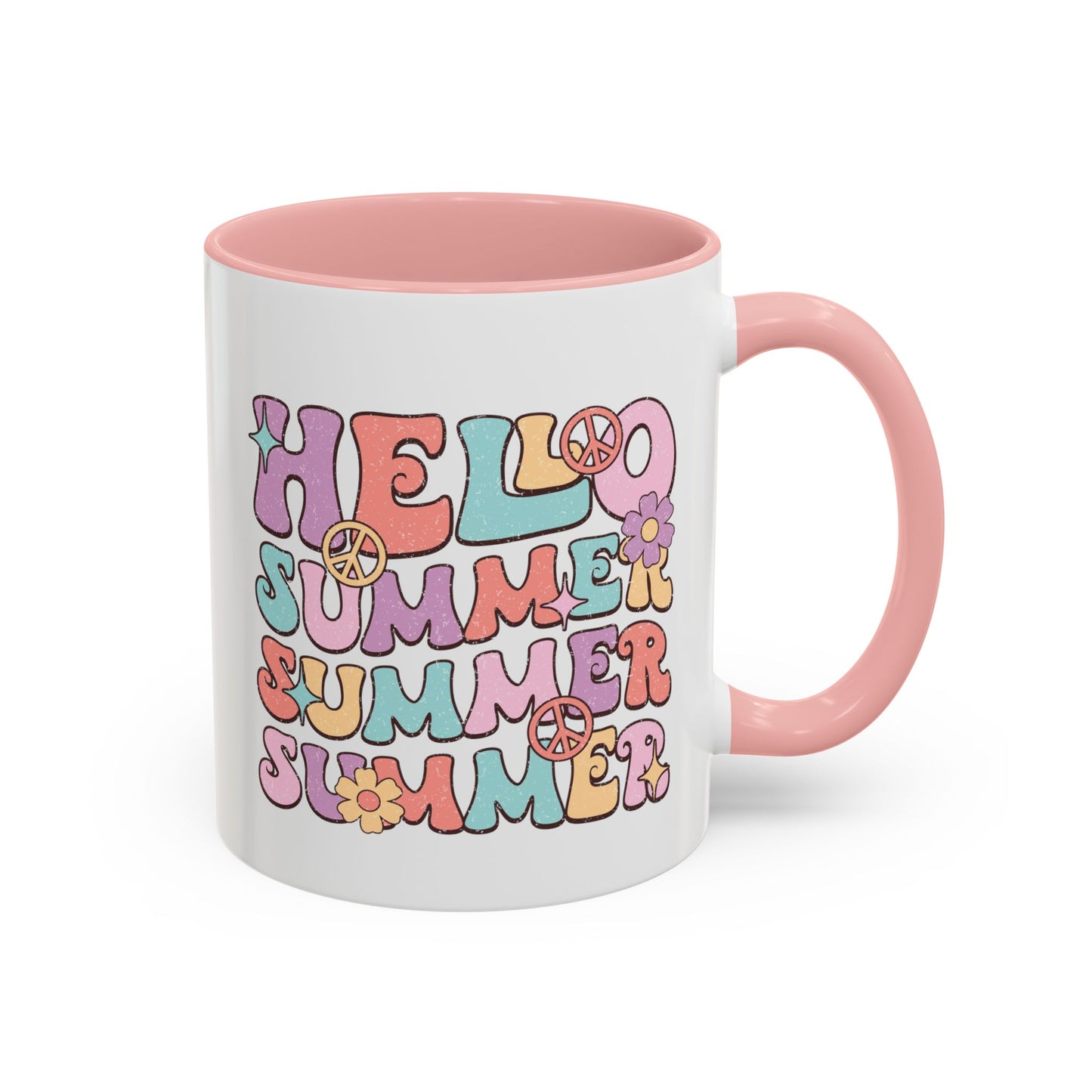 Groovy Summer Collection: "Hello Summer " left handed   110z 2 tone Mug