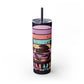 "Summer Vibes " Skinny Tumbler with Straw, 20oz