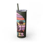 "Summer Vibes " Skinny Tumbler with Straw, 20oz