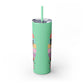 "Summer Vibes " Skinny Tumbler with Straw, 20oz