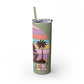 "Summer Vibes " Skinny Tumbler with Straw, 20oz