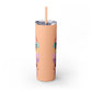 "Summer Vibes " Skinny Tumbler with Straw, 20oz