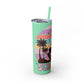 "Summer Vibes " Skinny Tumbler with Straw, 20oz