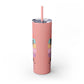 "Summer Vibes " Skinny Tumbler with Straw, 20oz