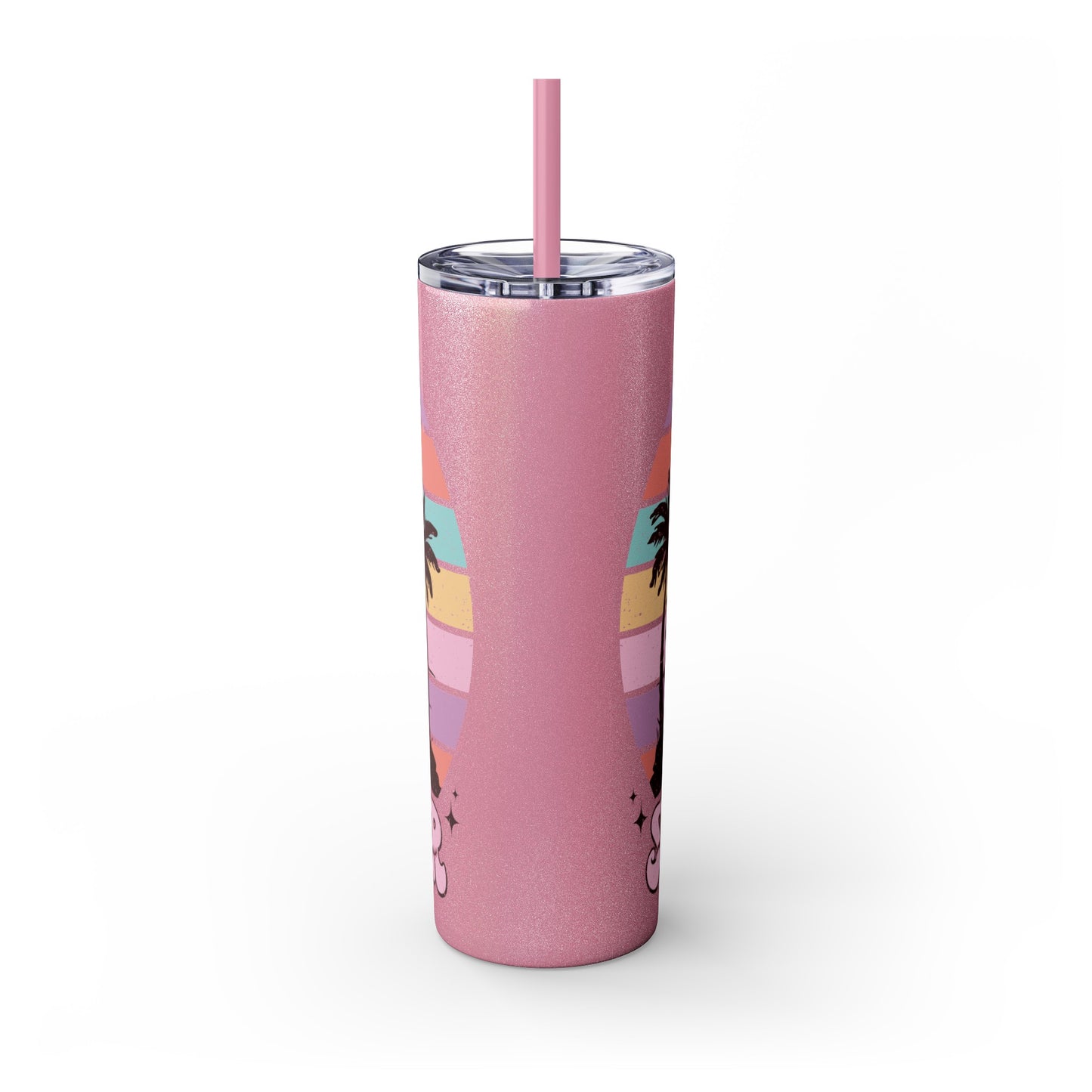 "Summer Vibes " Skinny Tumbler with Straw, 20oz