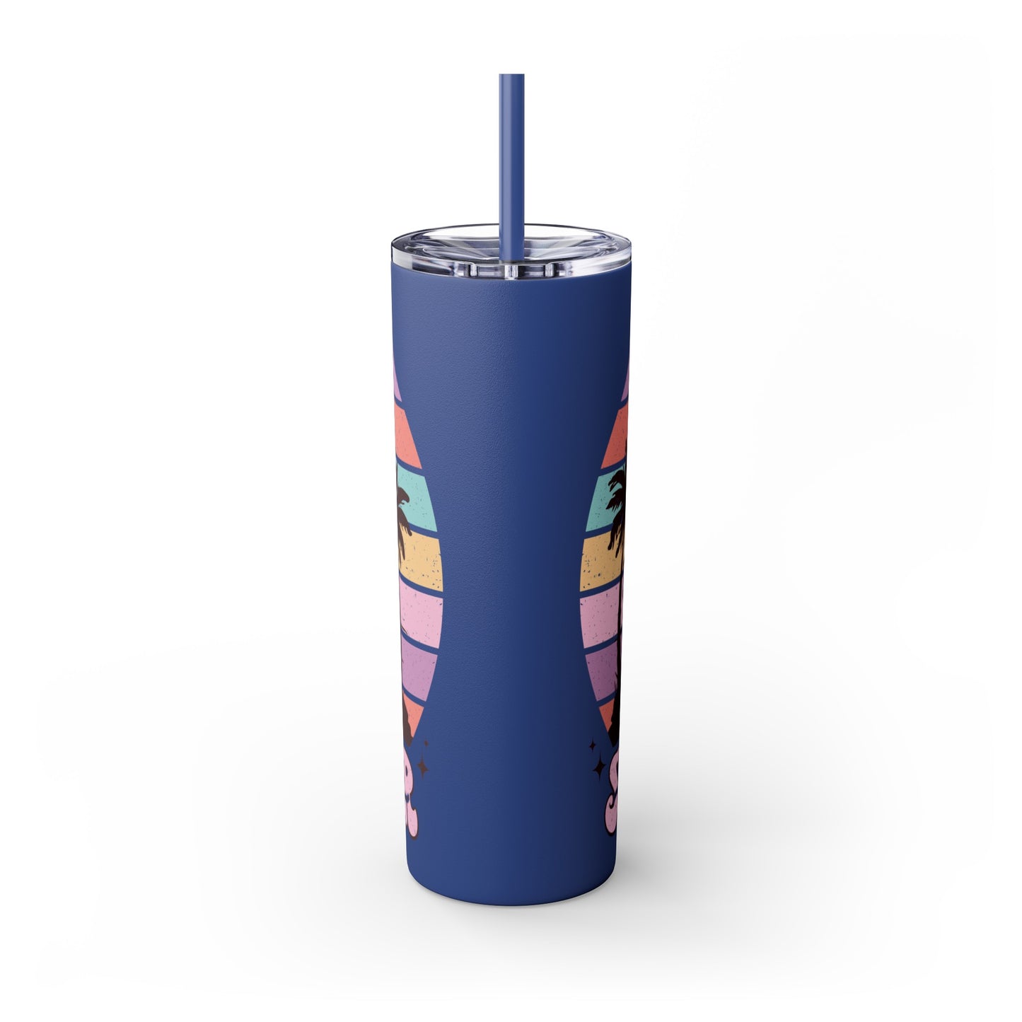 "Summer Vibes " Skinny Tumbler with Straw, 20oz