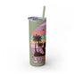 "Summer Vibes " Skinny Tumbler with Straw, 20oz