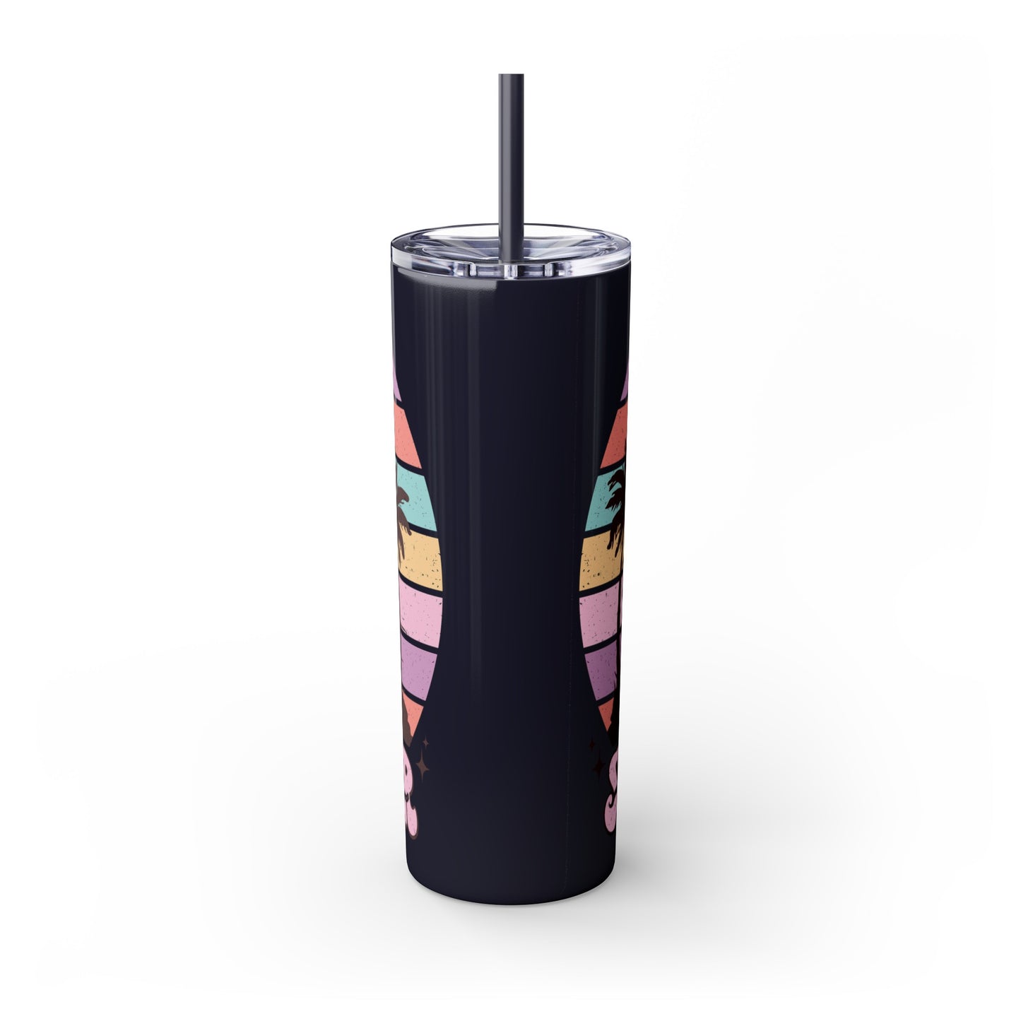 "Summer Vibes " Skinny Tumbler with Straw, 20oz