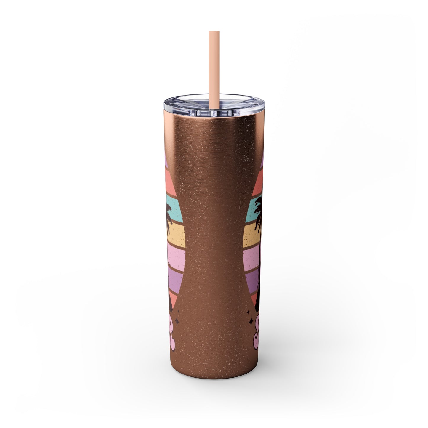 "Summer Vibes " Skinny Tumbler with Straw, 20oz