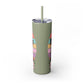 "Summer Vibes " Skinny Tumbler with Straw, 20oz