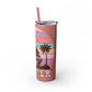 "Summer Vibes " Skinny Tumbler with Straw, 20oz