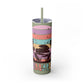 "Summer Vibes " Skinny Tumbler with Straw, 20oz