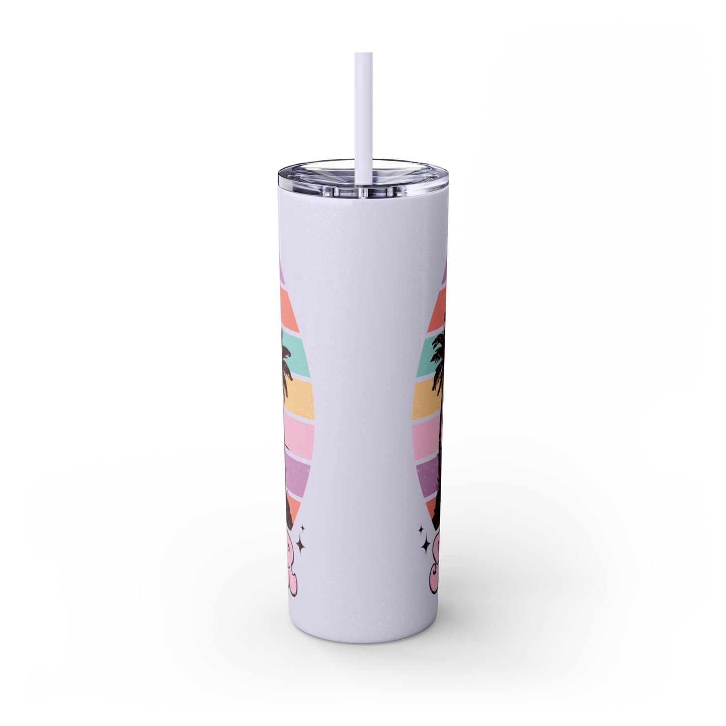 "Summer Vibes " Skinny Tumbler with Straw, 20oz