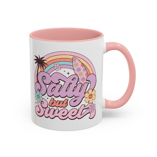 Groovy Summer Collection: "Salty but Sweet " left handed   110z 2 tone Mug