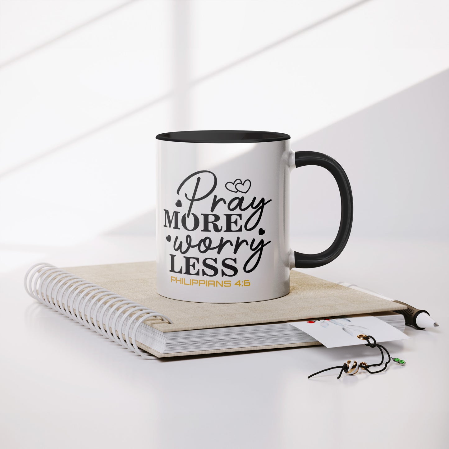 "Pray More Worry Less"  inspirational Mug