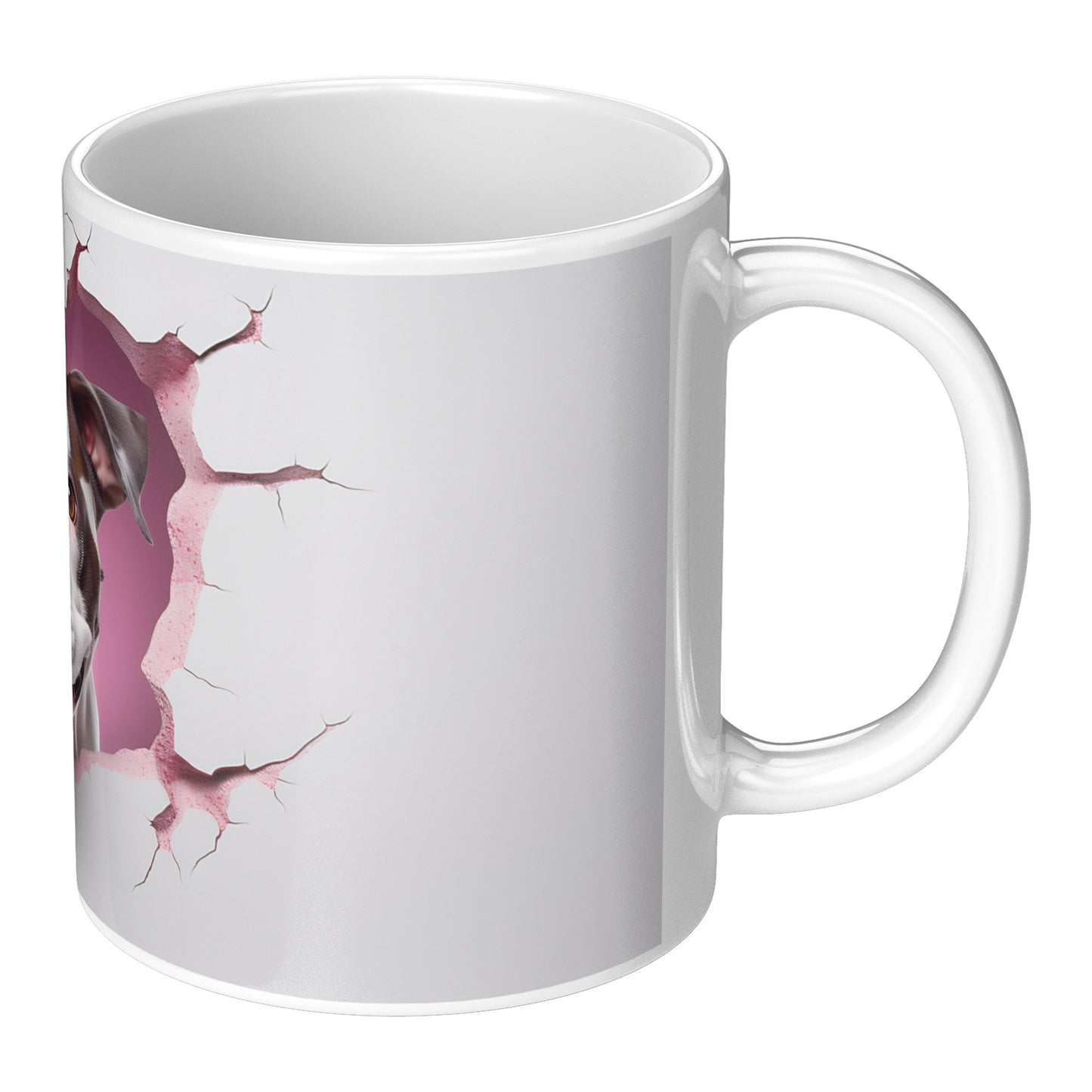 Valentine Dog 3D Wall Ceramic Mug, 11oz FW (Boxer)