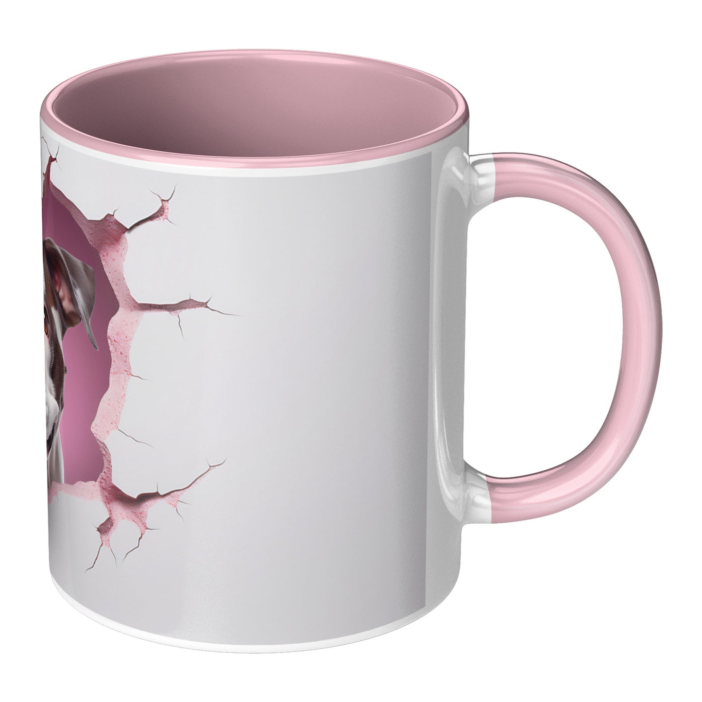 Valentine Dog 3D Wall Pink Accent Mug, 11oz (Boxer)