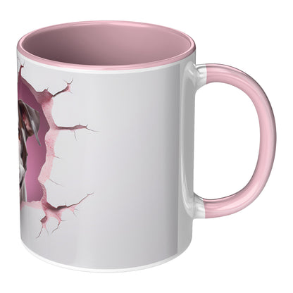 Valentine Dog 3D Wall Pink Accent Mug, 11oz (Boxer)